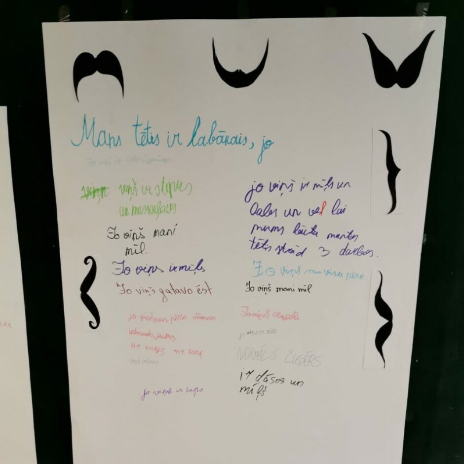 Skolēnu veidots plakāts Tēva dienai