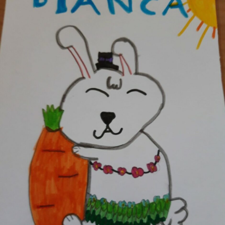 Zīmējums - zaķis un burkāns