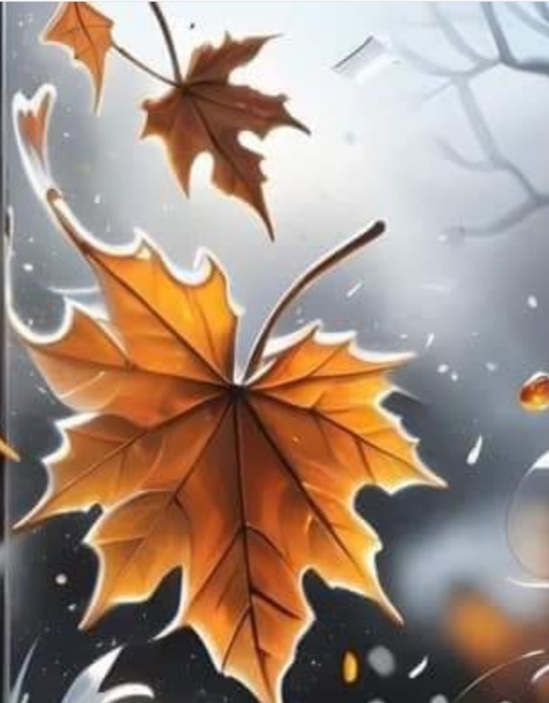 Kļavas lapas krīt no koka