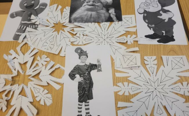 Fotogrāfijas, sniegpārslas no papīra