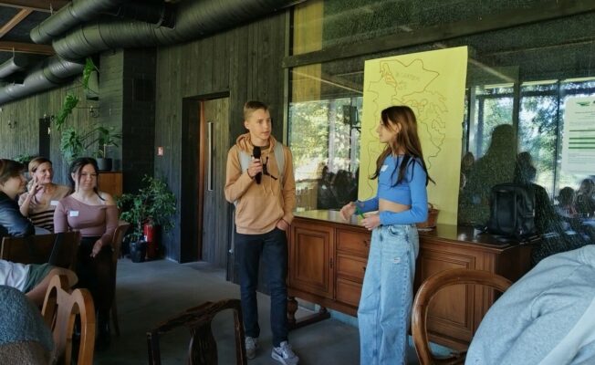 Meitene uz zēns runā